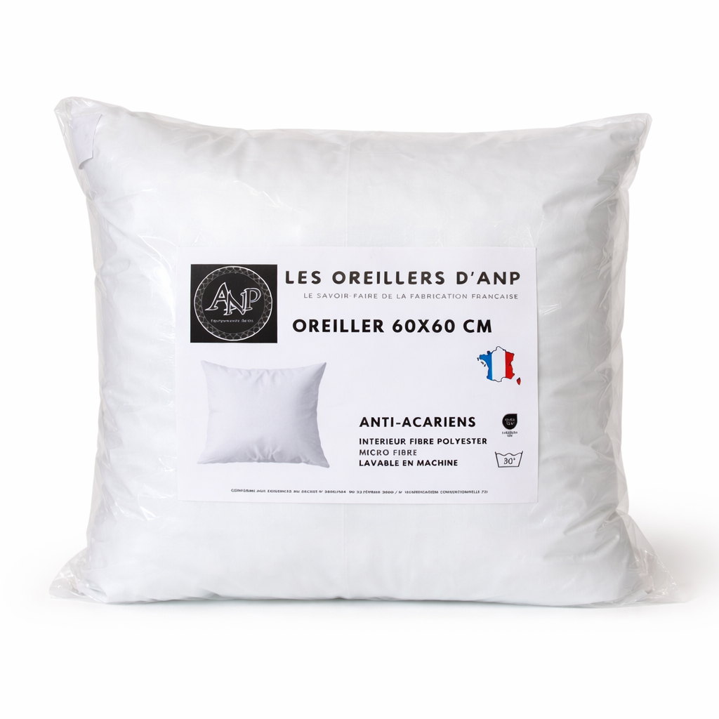 Oreiller 60x60 cm - anti acariens 🇫🇷